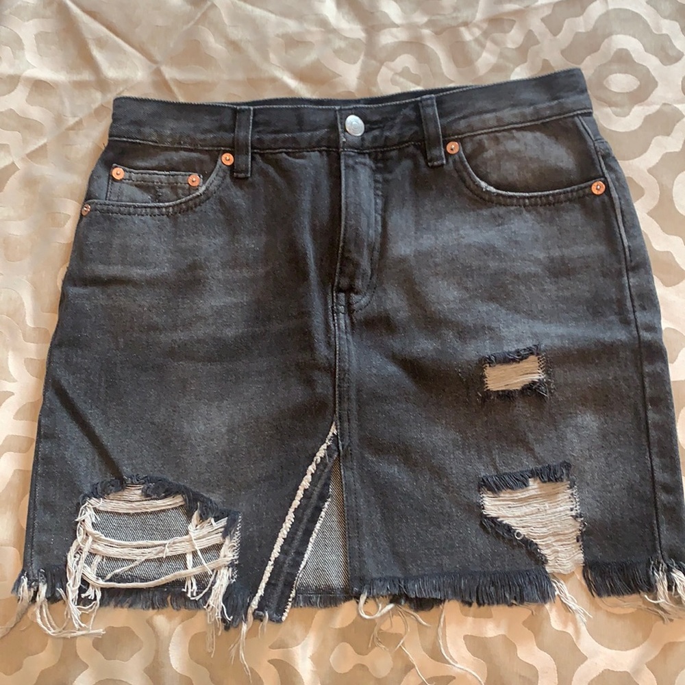 *NWT* We The Free Free People Grey Denim Skirt